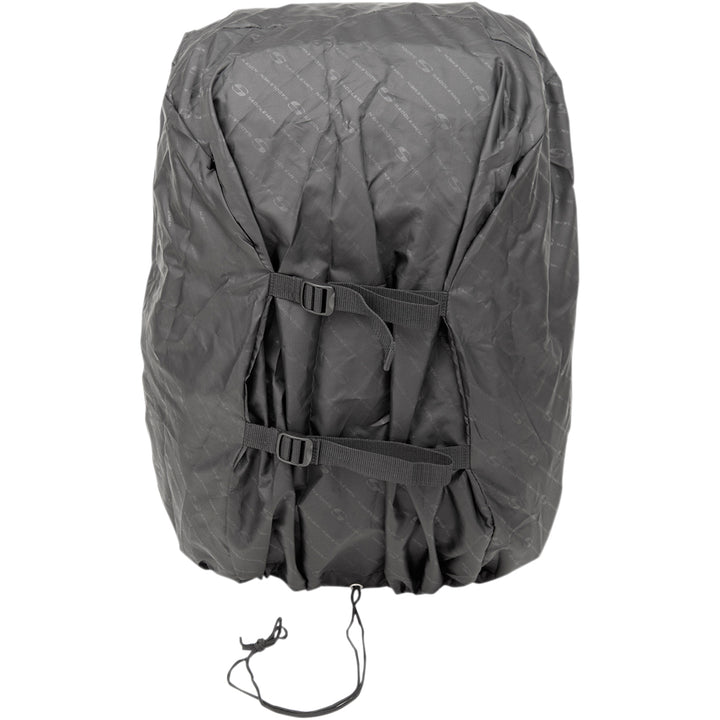 SADDLEMEN BR4200 Sissy Bar Bag - Front View with Rain Cover Wrapped Around