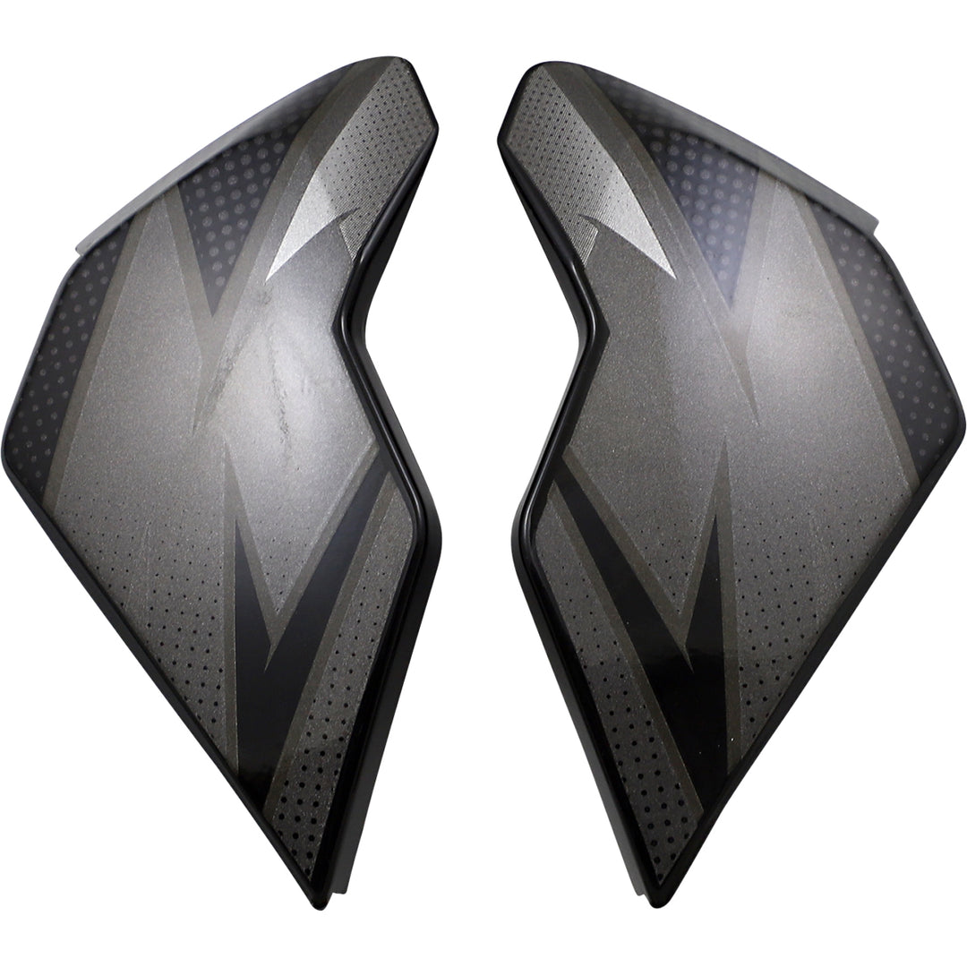 ICON Airflite™ Helmet Side Plates — Ultrabolt Black - Side View of Pair