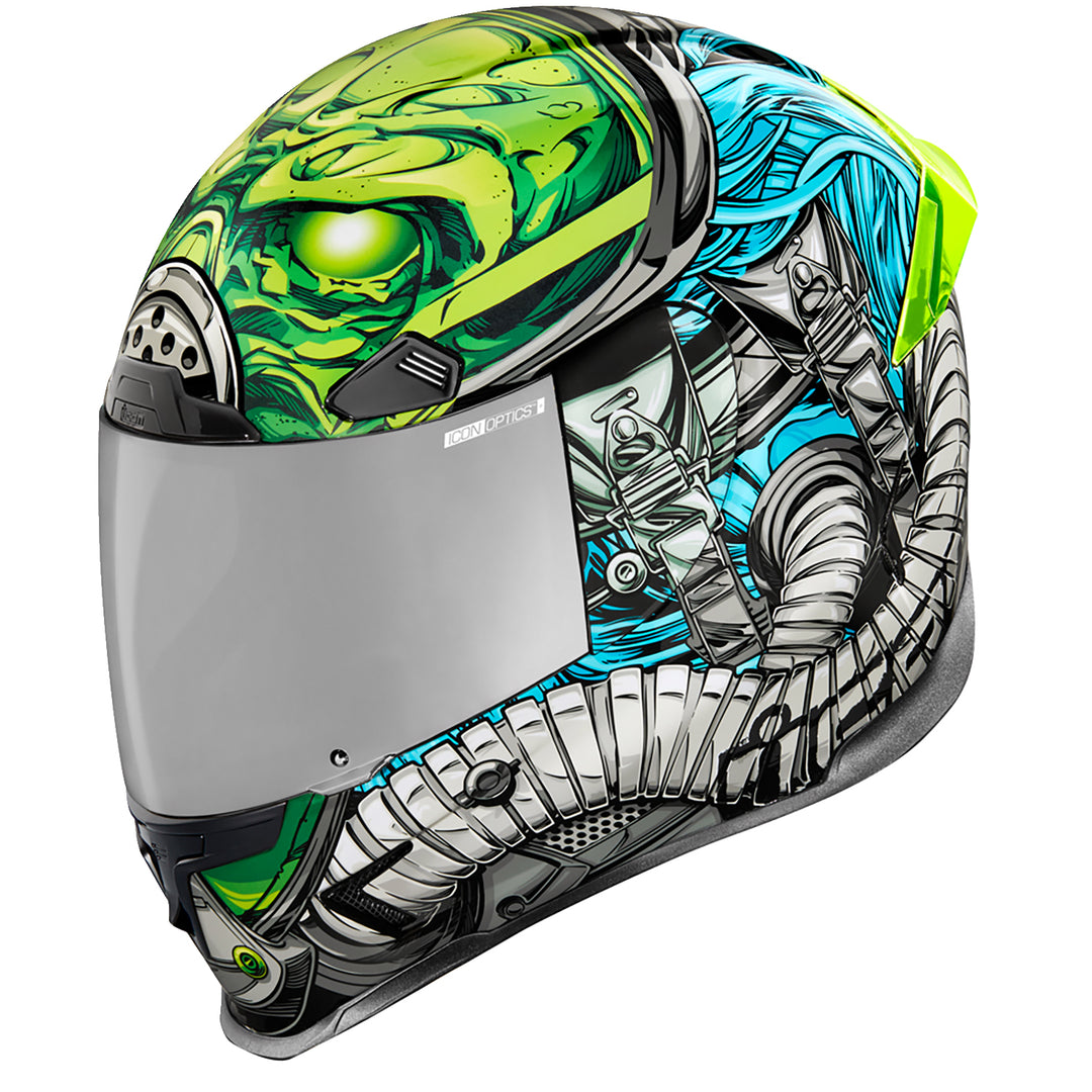ICON Airframe Pro™ Outbreak Helmet Blue - Front Left Side View