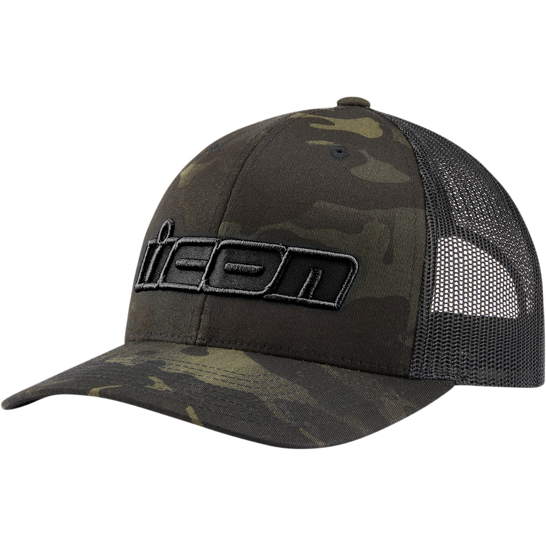 ICON MC Punch™ Hat Black Camo - Front Side View