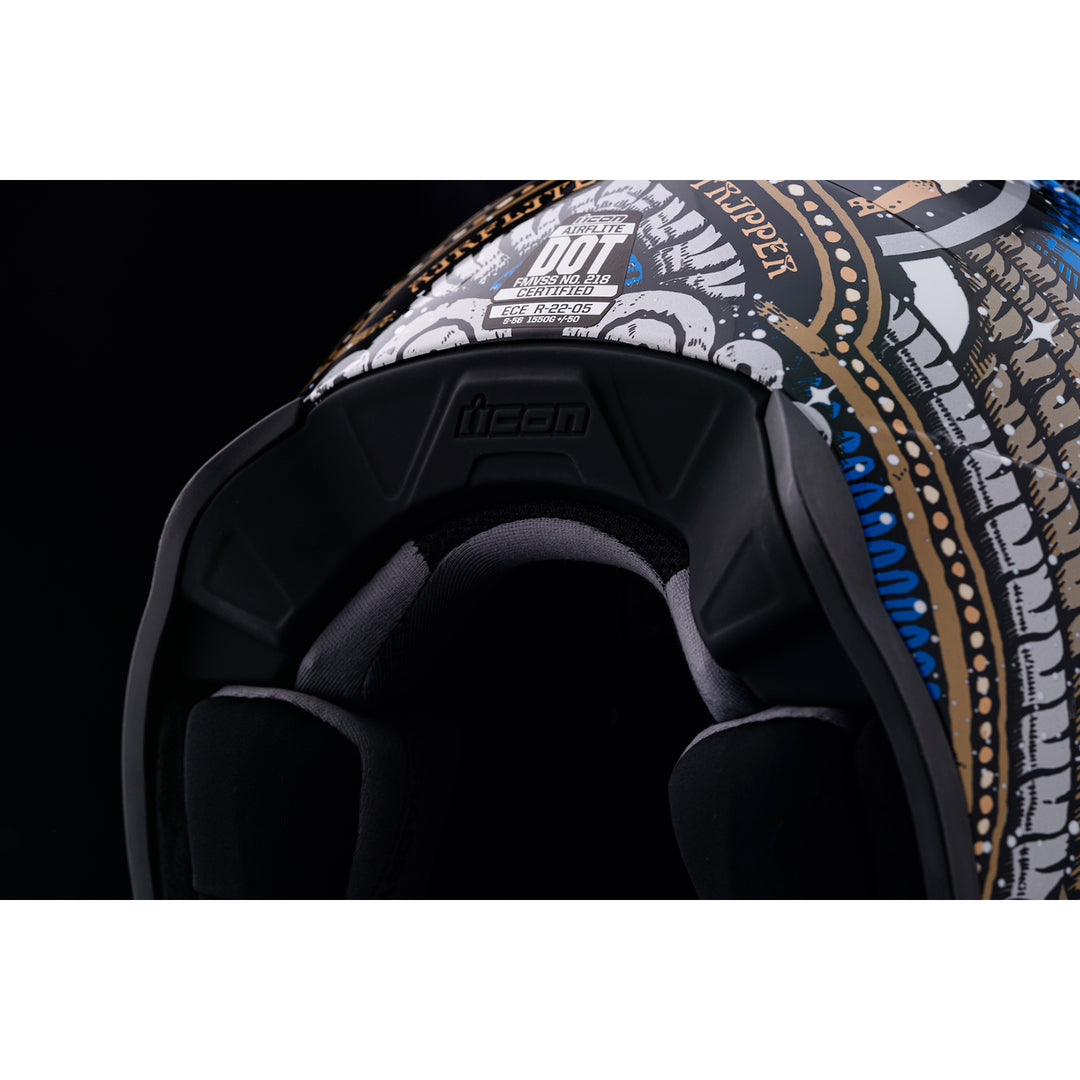 ICON Airflite™ Daytripper Helmet Gold - Close-Up of Rear Bottom Details