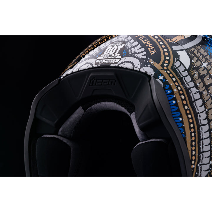 ICON Airflite™ Daytripper Helmet Gold - Close-Up of Rear Bottom Details