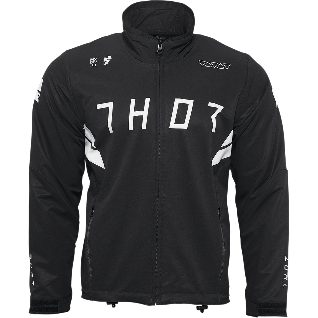 THOR Warmup Jacket Black/White - Front View