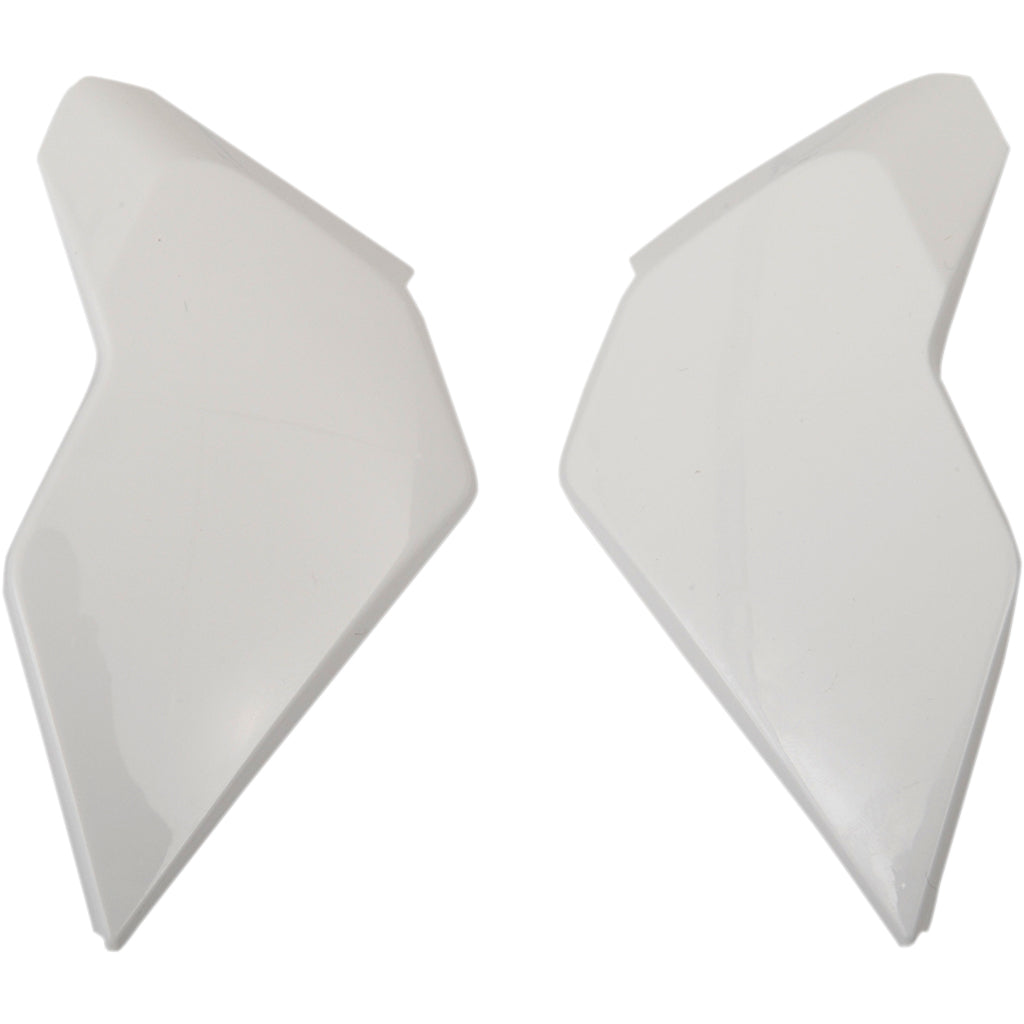 ICON Airflite™ Helmet Side Plates — Solid Gloss White - Side View of Pair