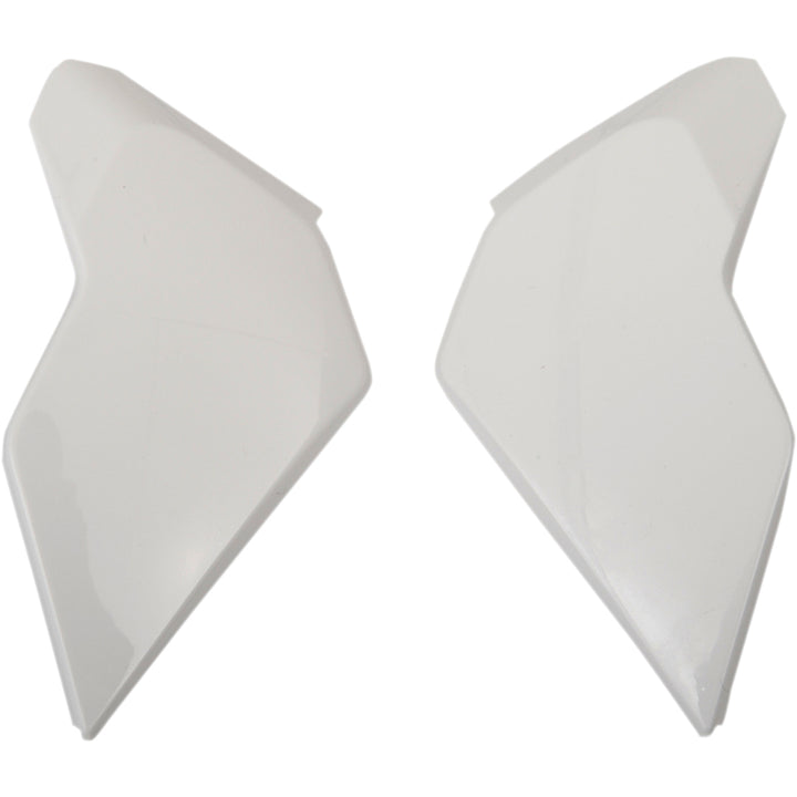 ICON Airflite™ Helmet Side Plates — Solid Gloss White - Side View of Pair