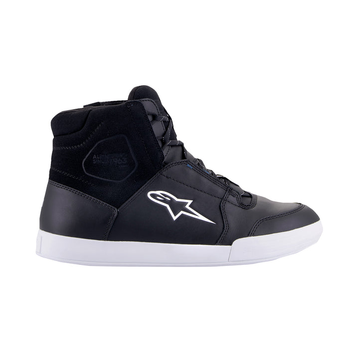 Alpinestars Chrome Waterproof Shoes Black/White - Outer Side View