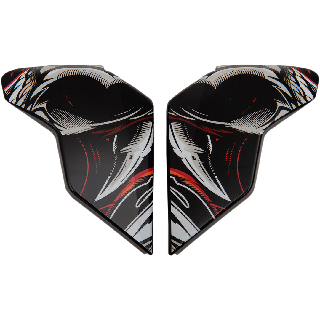 ICON Airflite™ Helmet Side Plates — Trumbull Orange - Side View of Pair