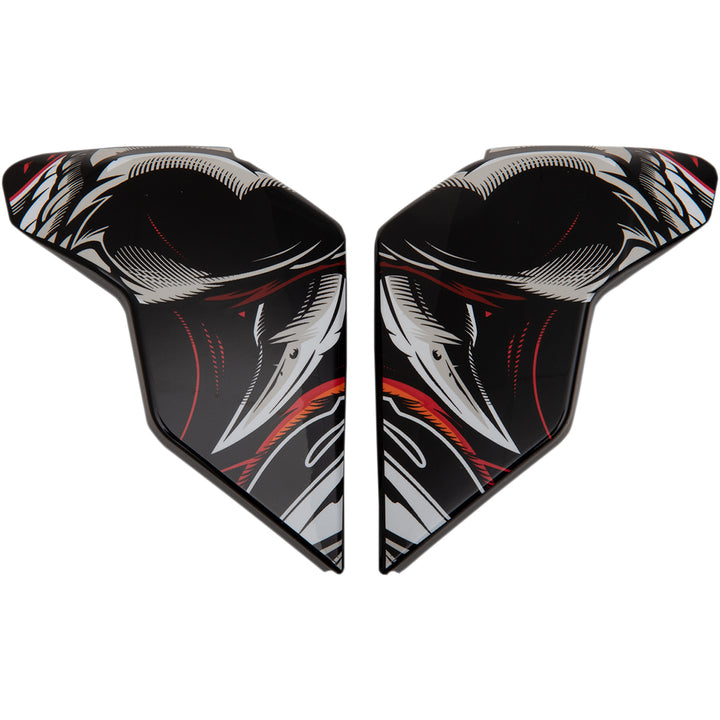 ICON Airflite™ Helmet Side Plates — Trumbull Orange - Side View of Pair