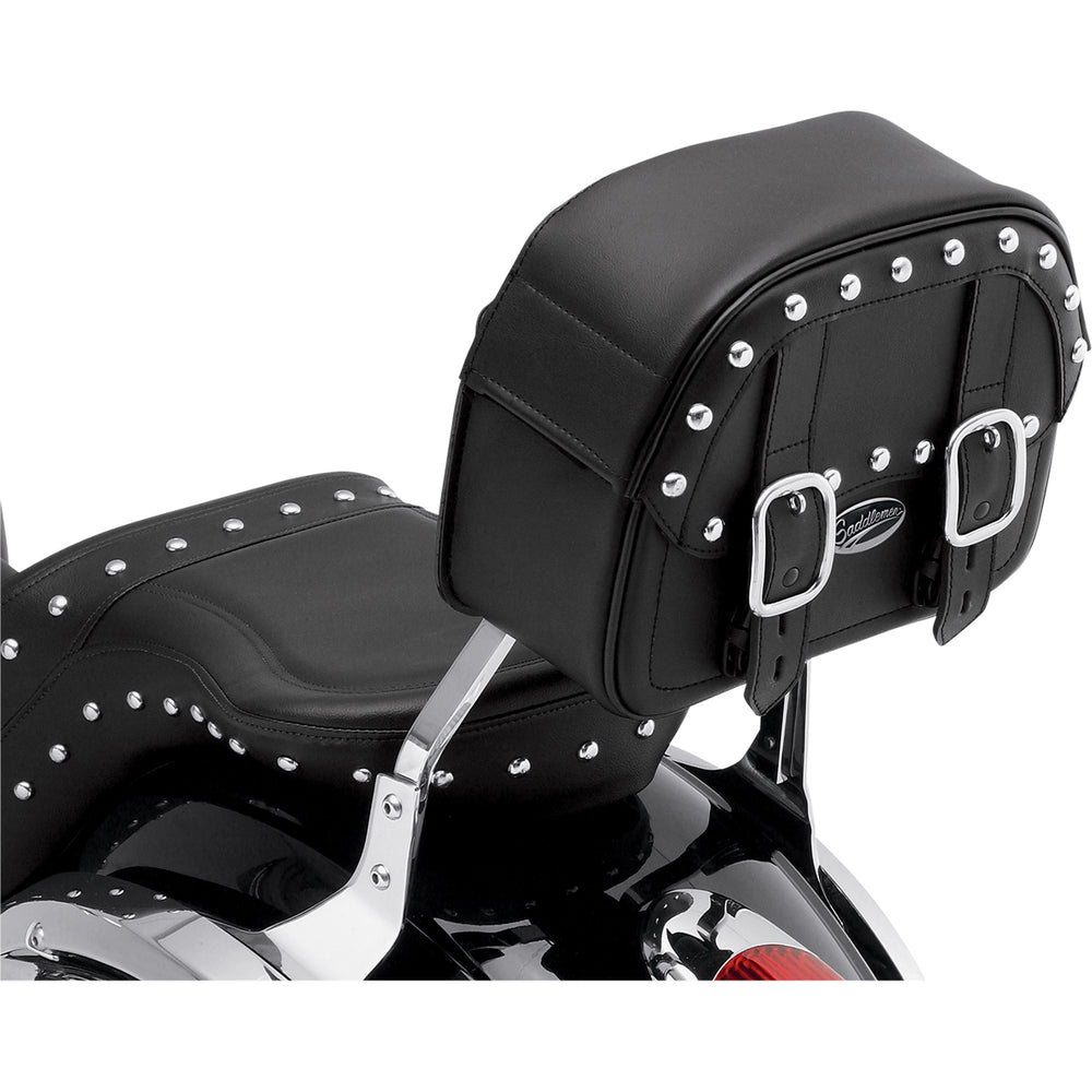 SADDLEMEN Large Desperado™ Sissy Bar Bag - Front Side View Attached to Sissy Bar