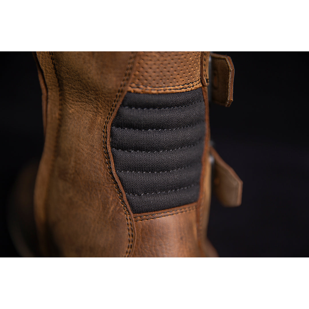 ICON Elsinore 2™ Boots Brown - Close-Up of Rear Calf Details