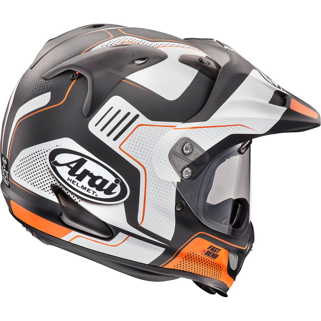 Arai XD-4 Vision Helmet Orange Frost - Rear Side View