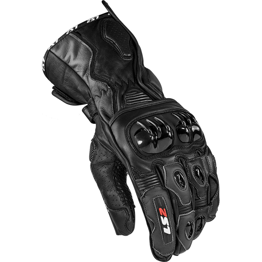 LS2 Helmets Swift Men's Motorcycle Glove Black - Back of Hand View