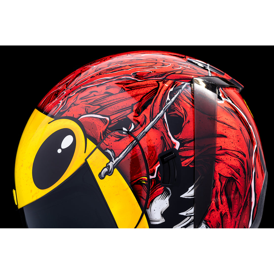 ICON Airform™ Brozak MIPS® Helmet Red - Close-Up of Left Side Details