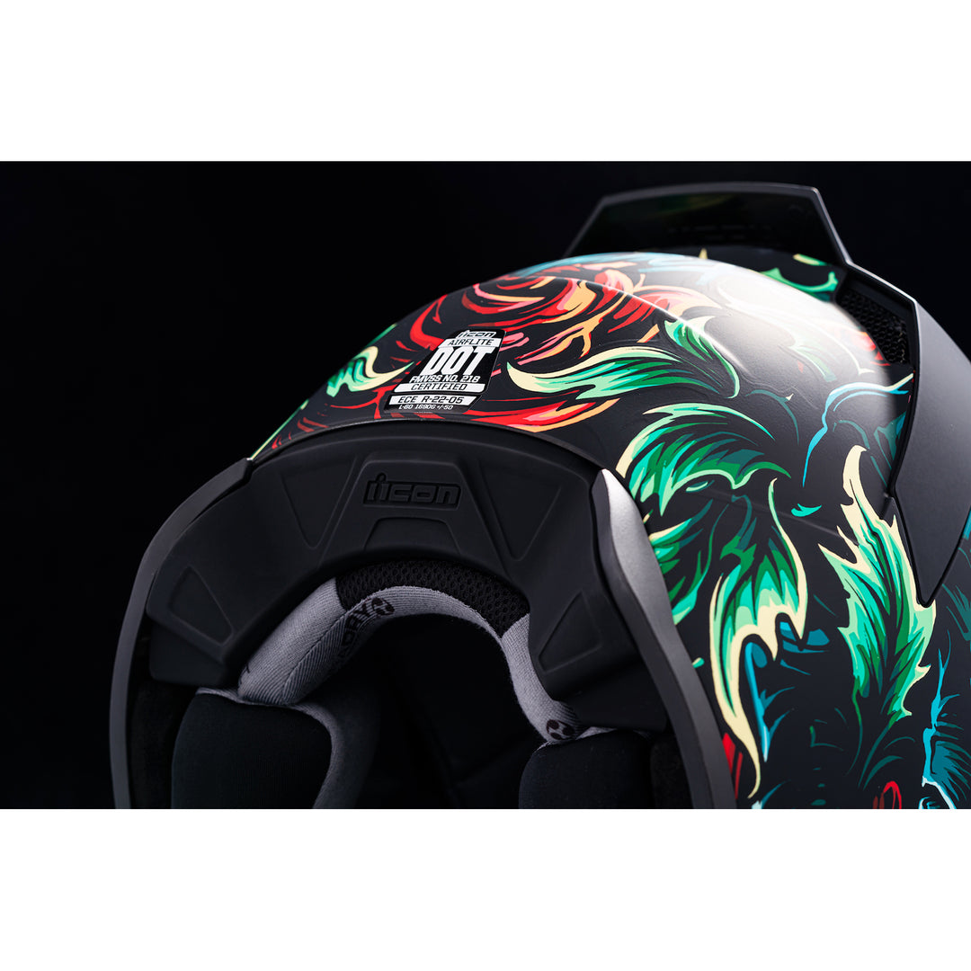 ICON Airflite™ Omnicrux MIPS® Helmet Black - Close-Up of Bottom Rear Details