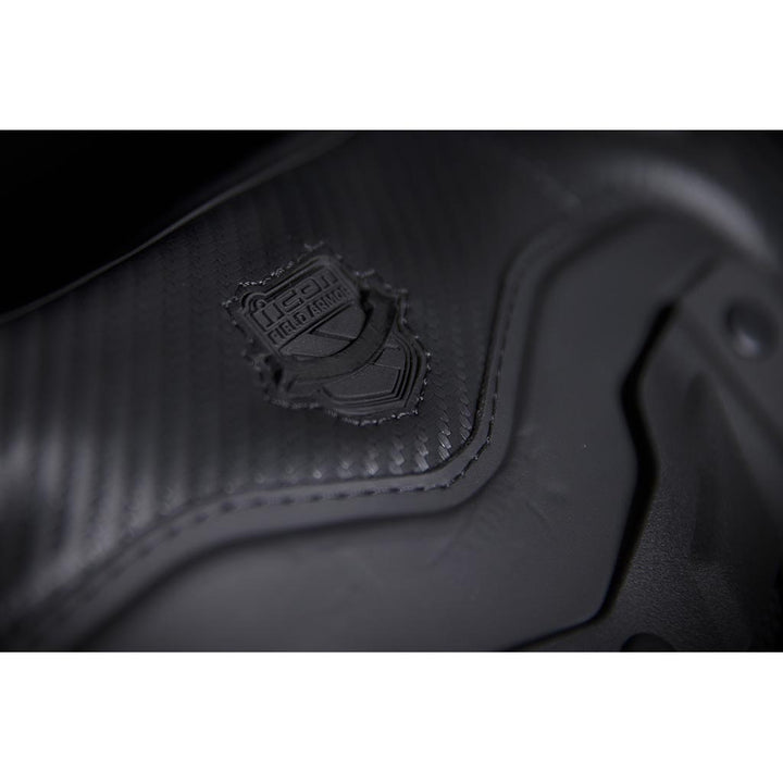 ICON Stryker Vest Stealth - Close-Up of Logo On Rear Collar