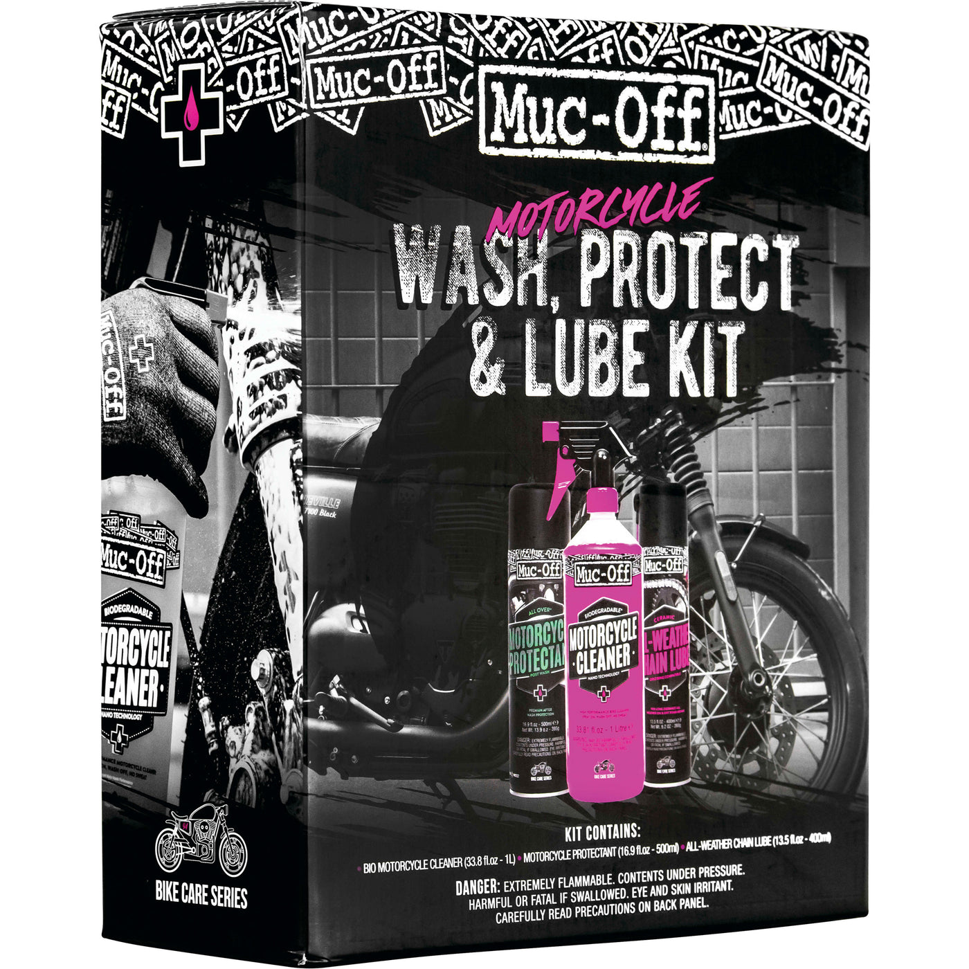 Muc-off Motorcycle Wash, Protect & Lube Kit