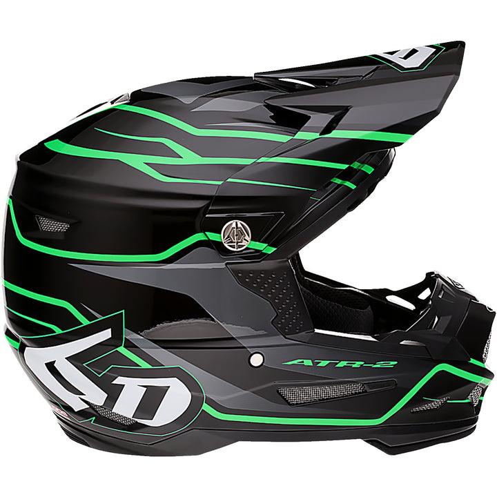 6D Helmets ATR-2 Phase Helmet Black/Green - Right Side View
