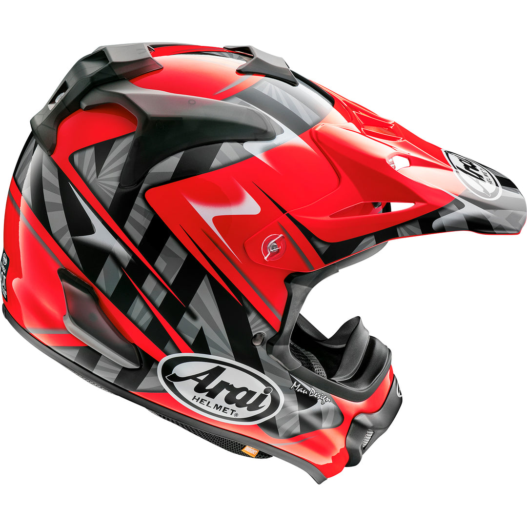 Arai VX-Pro4 Scoop Helmet Red - Rear Side View