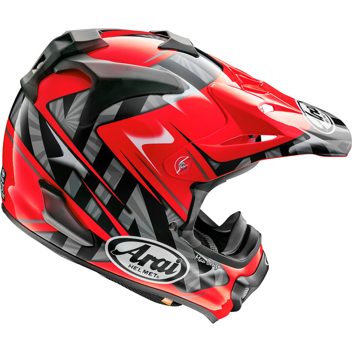 Arai VX-Pro4 Scoop Helmet Red - Rear Side View