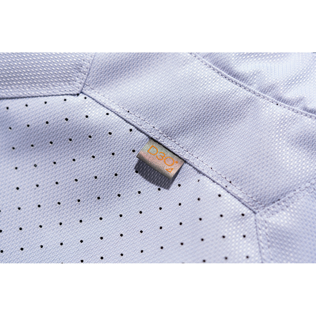 ICON Hooligan™ CE Jacket White - Close-Up of D3O Tag on Back