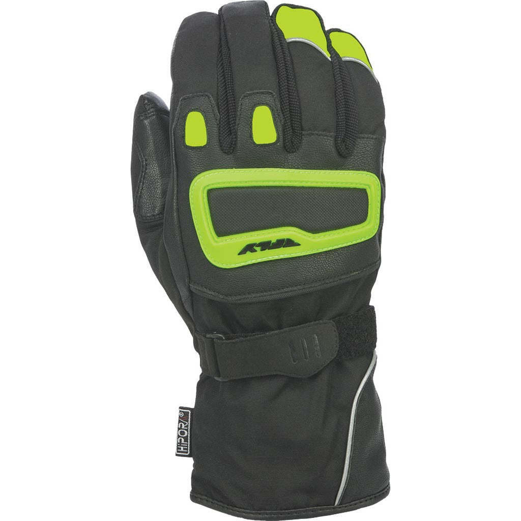Fly Street Xplore Gloves Hi-Vis Yellow/Black - Back of Hand View
