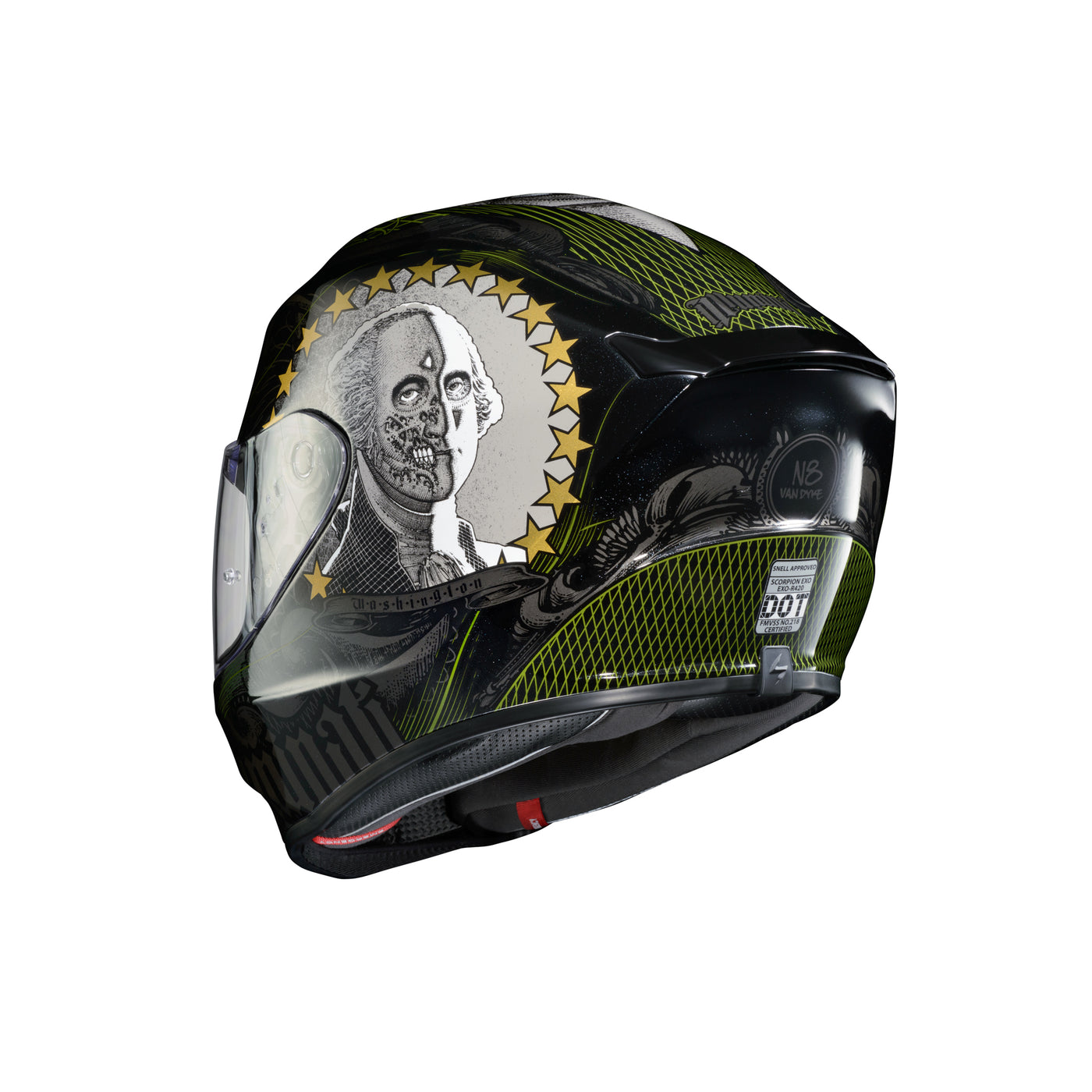 SCORPION EXO EXO-R420 Full-Face Helmet Illuminati 2 Black - Rear Left Side View