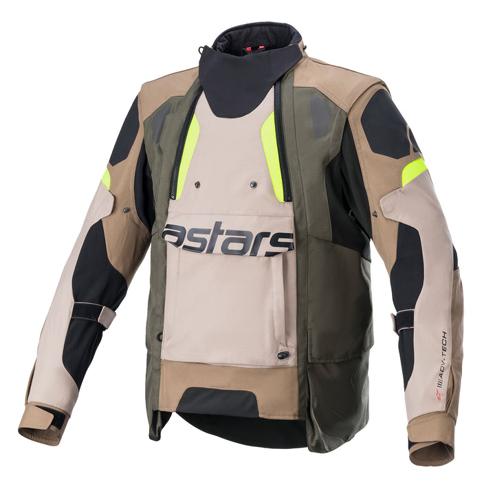 Alpinestars Halo Drystar Jacket Black/Sand/Yellow - Front View