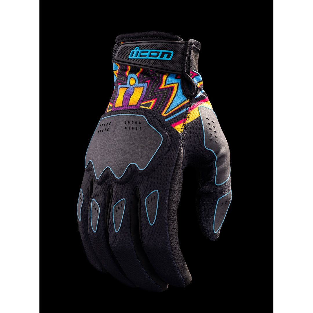 ICON Hooligan Lucky Lid Gloves Black - Back of Hand View
