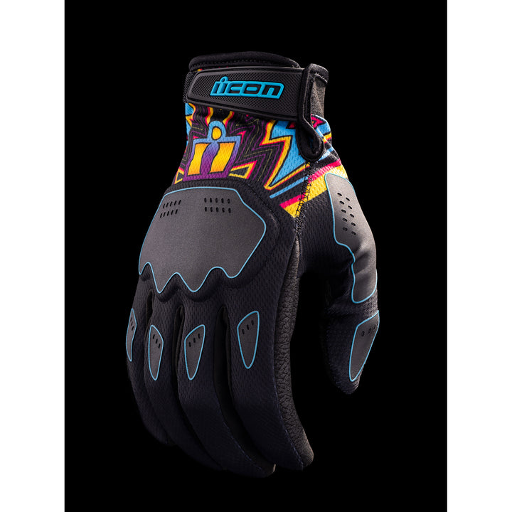 ICON Hooligan Lucky Lid Gloves Black - Back of Hand View