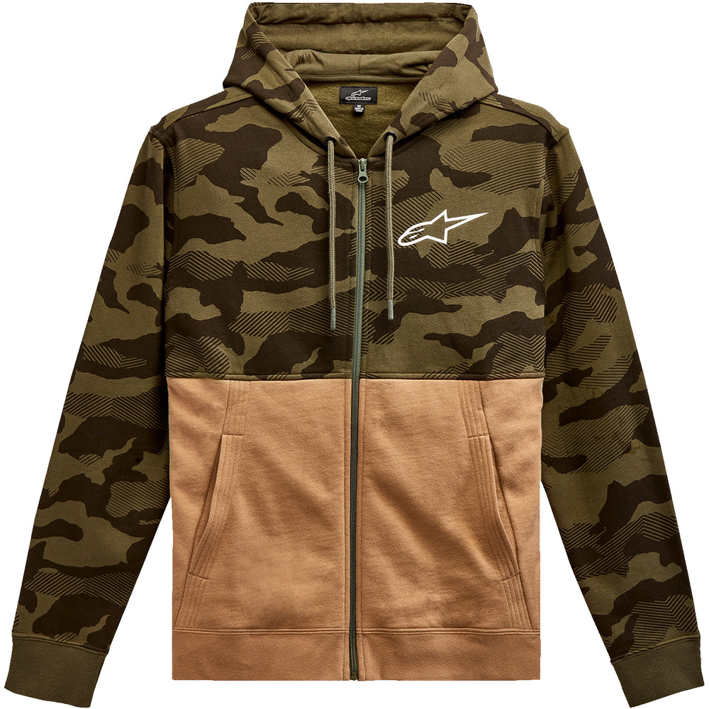Alpinestars Camo Block Hoodie Military/Sand - Front View