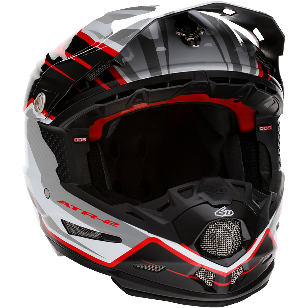 6D Helmets ATR-2 Phase Helmet White/Red - Front Right Side View