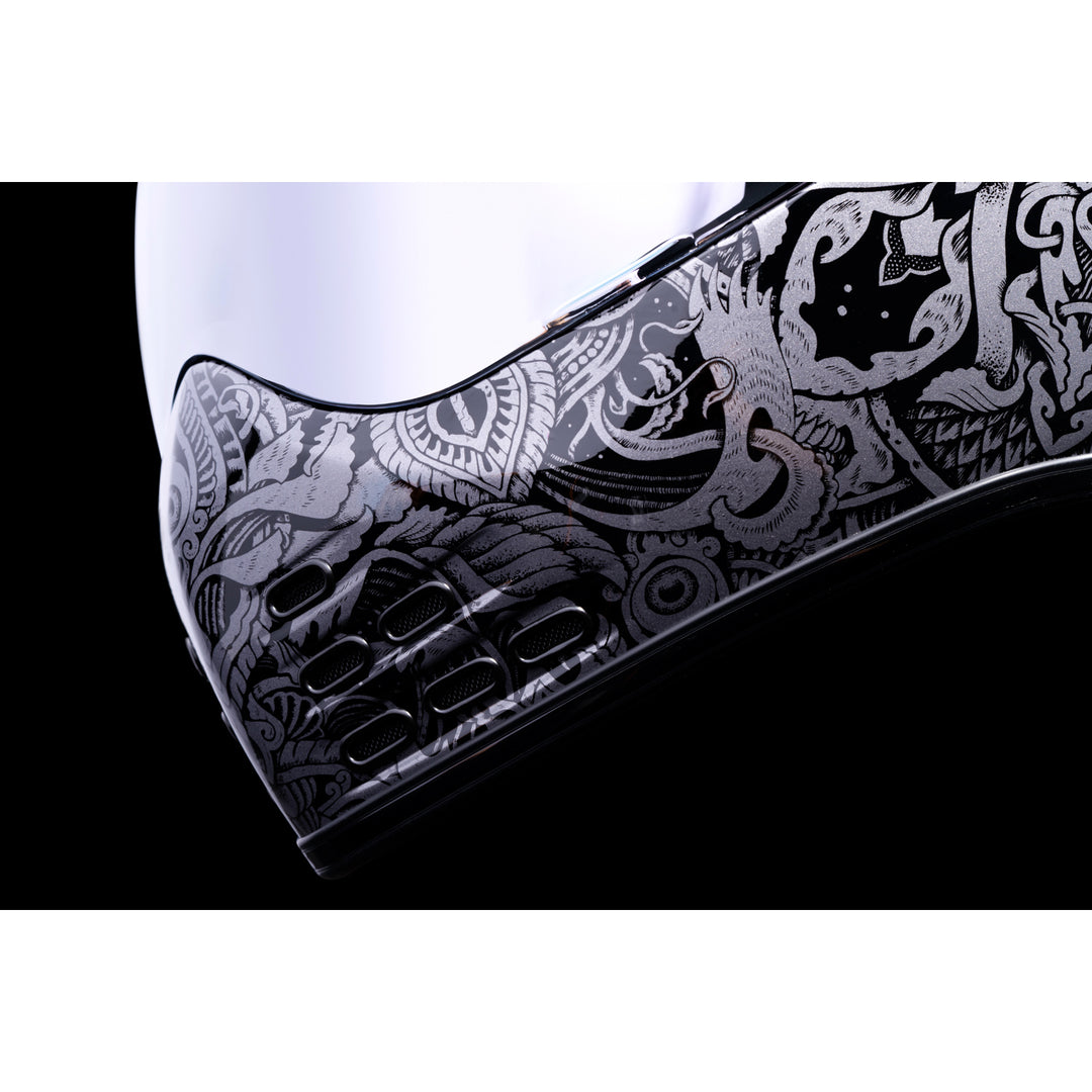 ICON Domain™ Gravitas Helmet Black - Close-Up of Mouth Vents