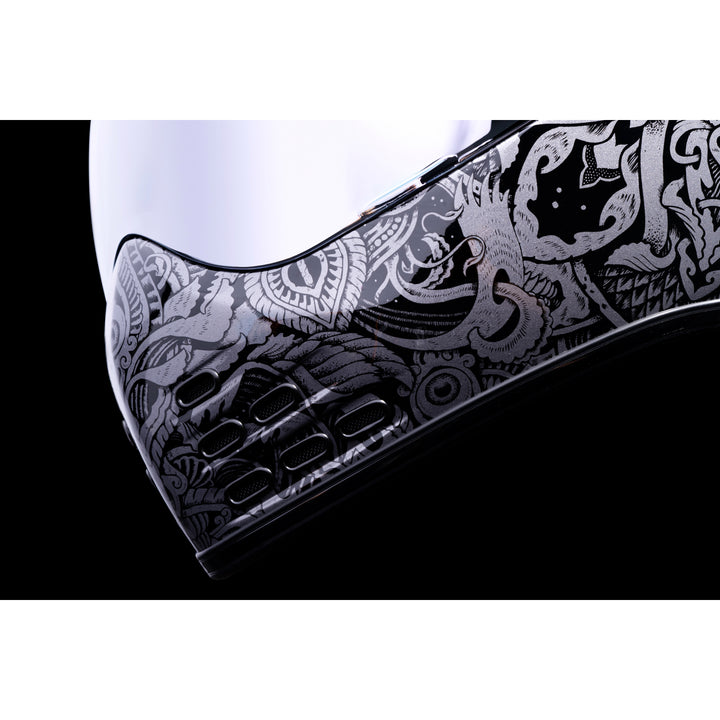 ICON Domain™ Gravitas Helmet Black - Close-Up of Mouth Vents