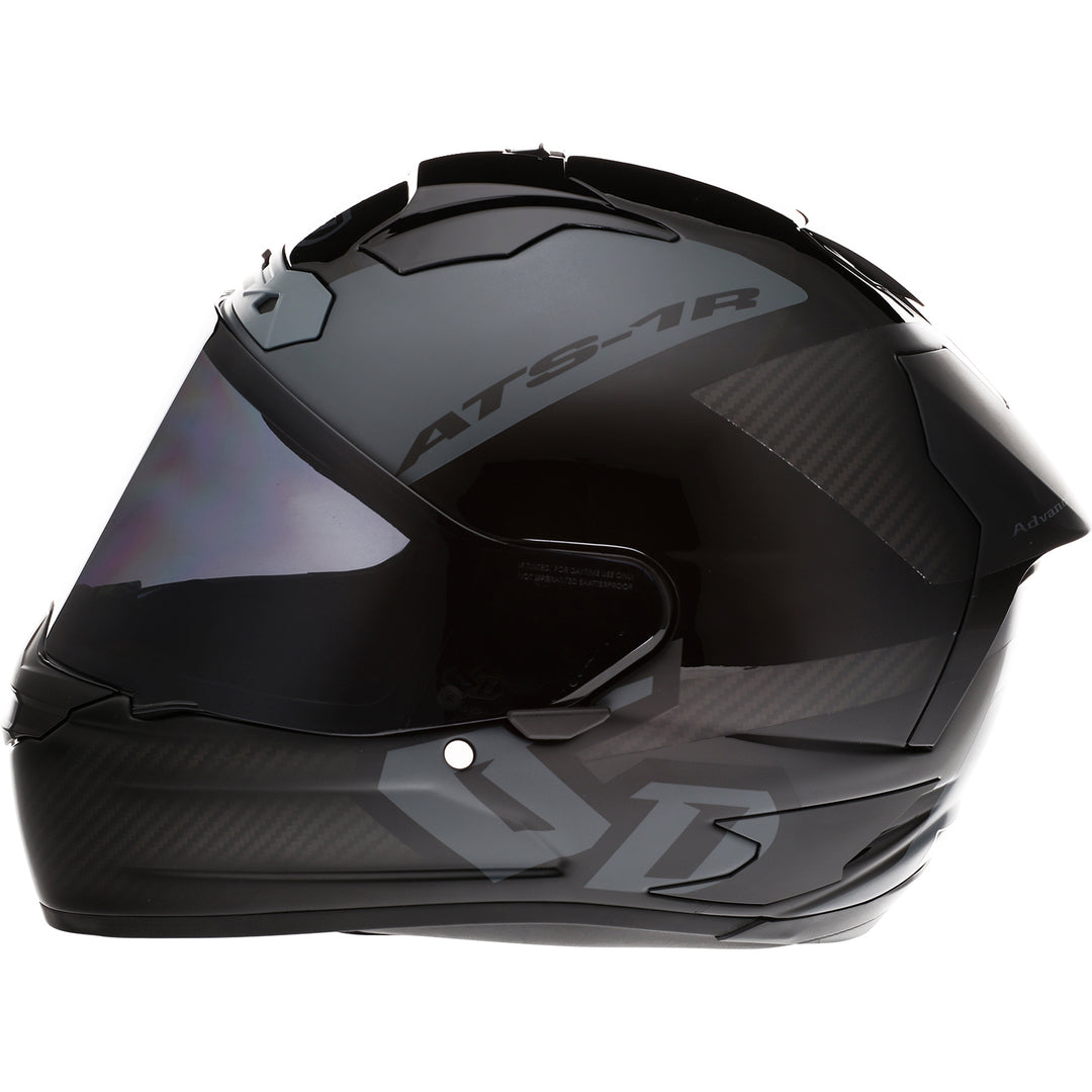 6D Helmets ATS-1R Wyman Helmet Black/Gray - Left Side View