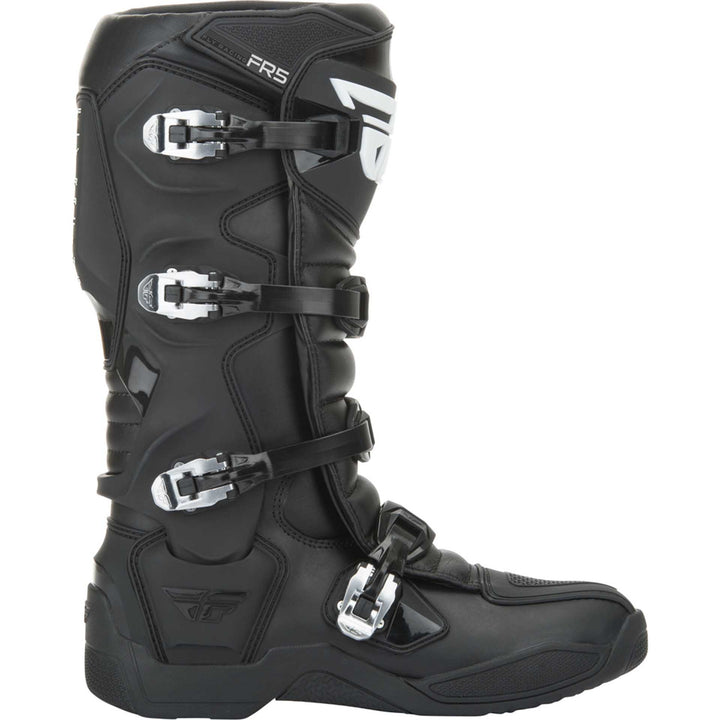 Fly Racing FR5 Boots Black - Outer Side View