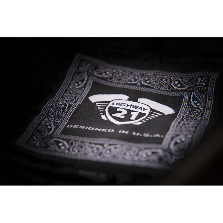 Highway 21 Primer Jacket Brown - Close-Up of Label with Size Tags