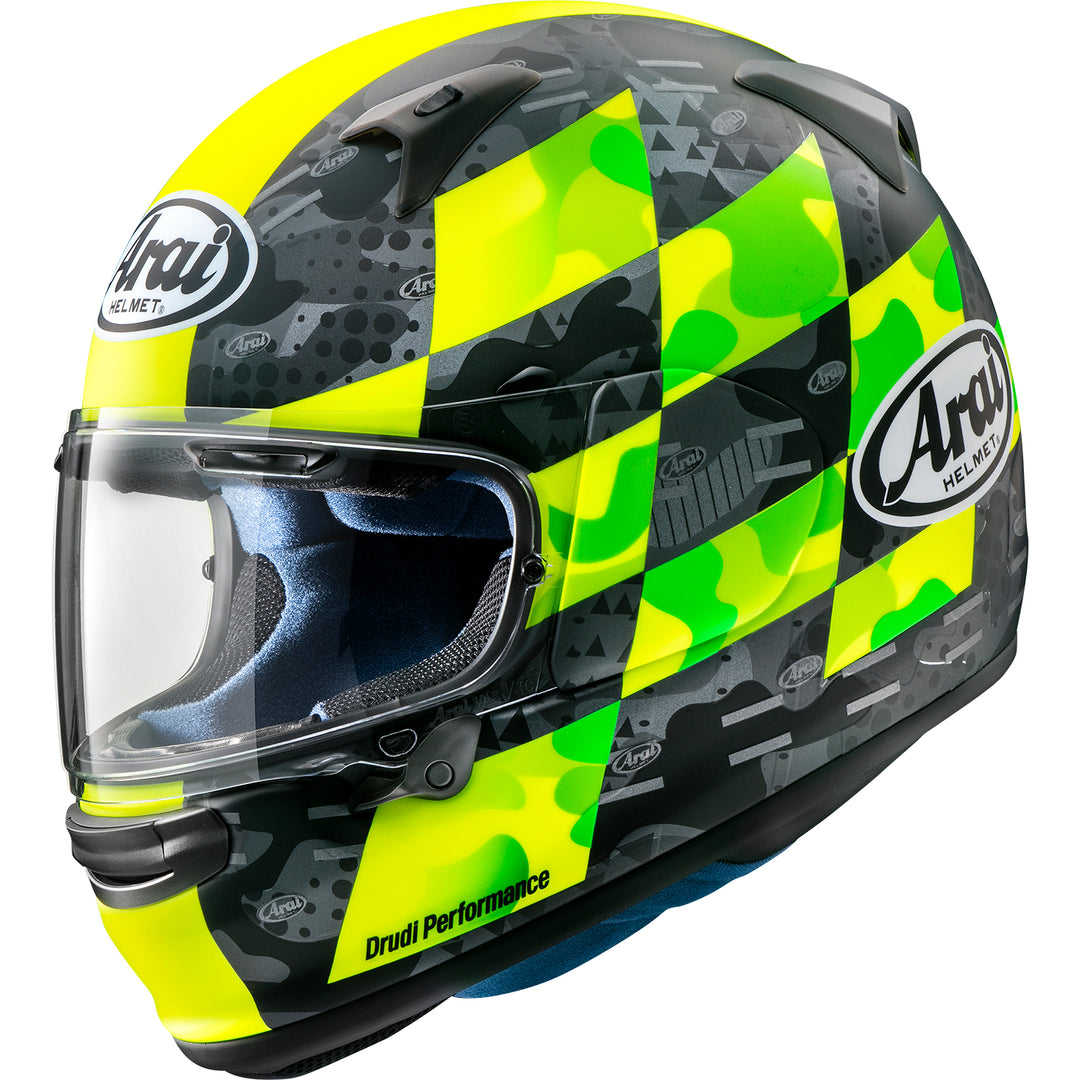 Arai Regent-X Patch Helmet Yellow Frost - Side View