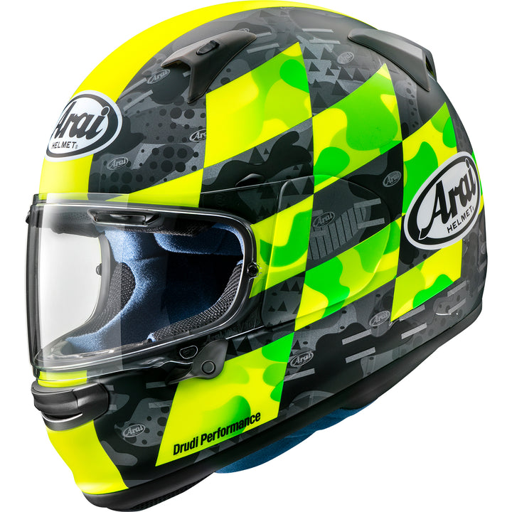 Arai Regent-X Patch Helmet Yellow Frost - Side View