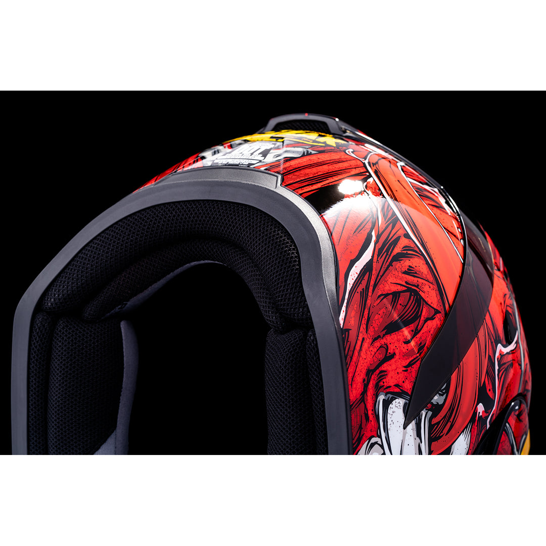 ICON Airform™ Brozak MIPS® Helmet Red - Close-Up of Bottom Rear Details