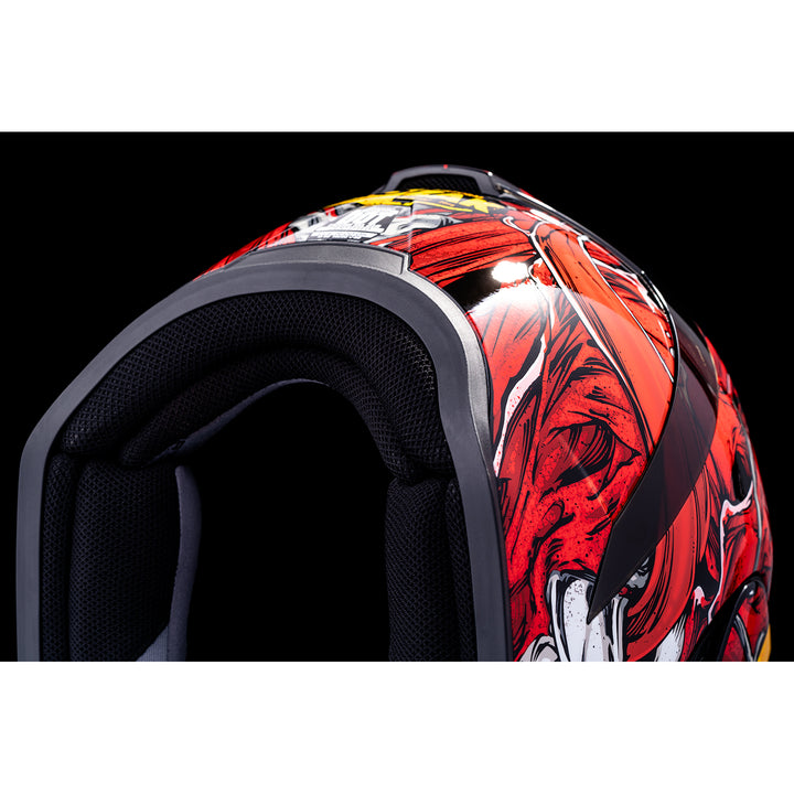 ICON Airform™ Brozak MIPS® Helmet Red - Close-Up of Bottom Rear Details