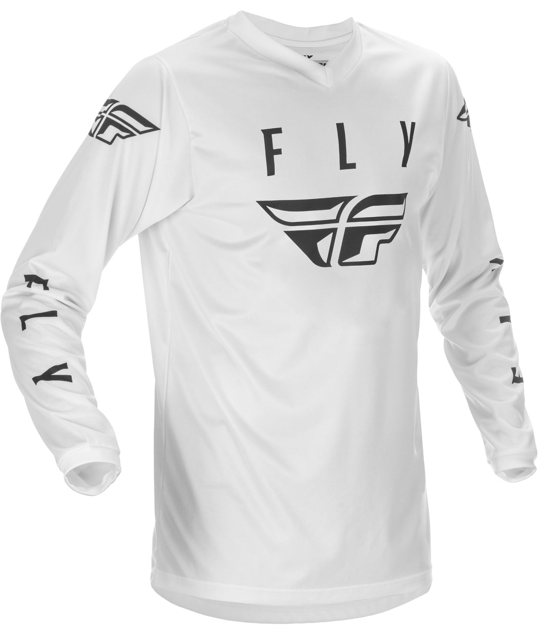Fly Racing Youth Universal Jersey White/Black - Front View