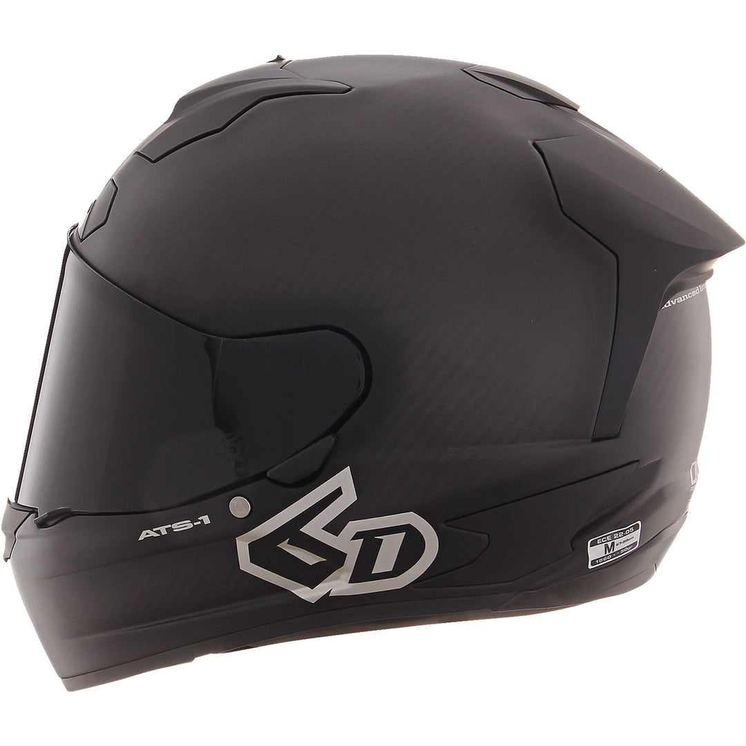6D Helmets ATS-1R Solid Helmet Matte Black - Rear Left Side View