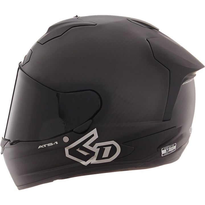 6D Helmets ATS-1R Solid Helmet Matte Black - Rear Left Side View