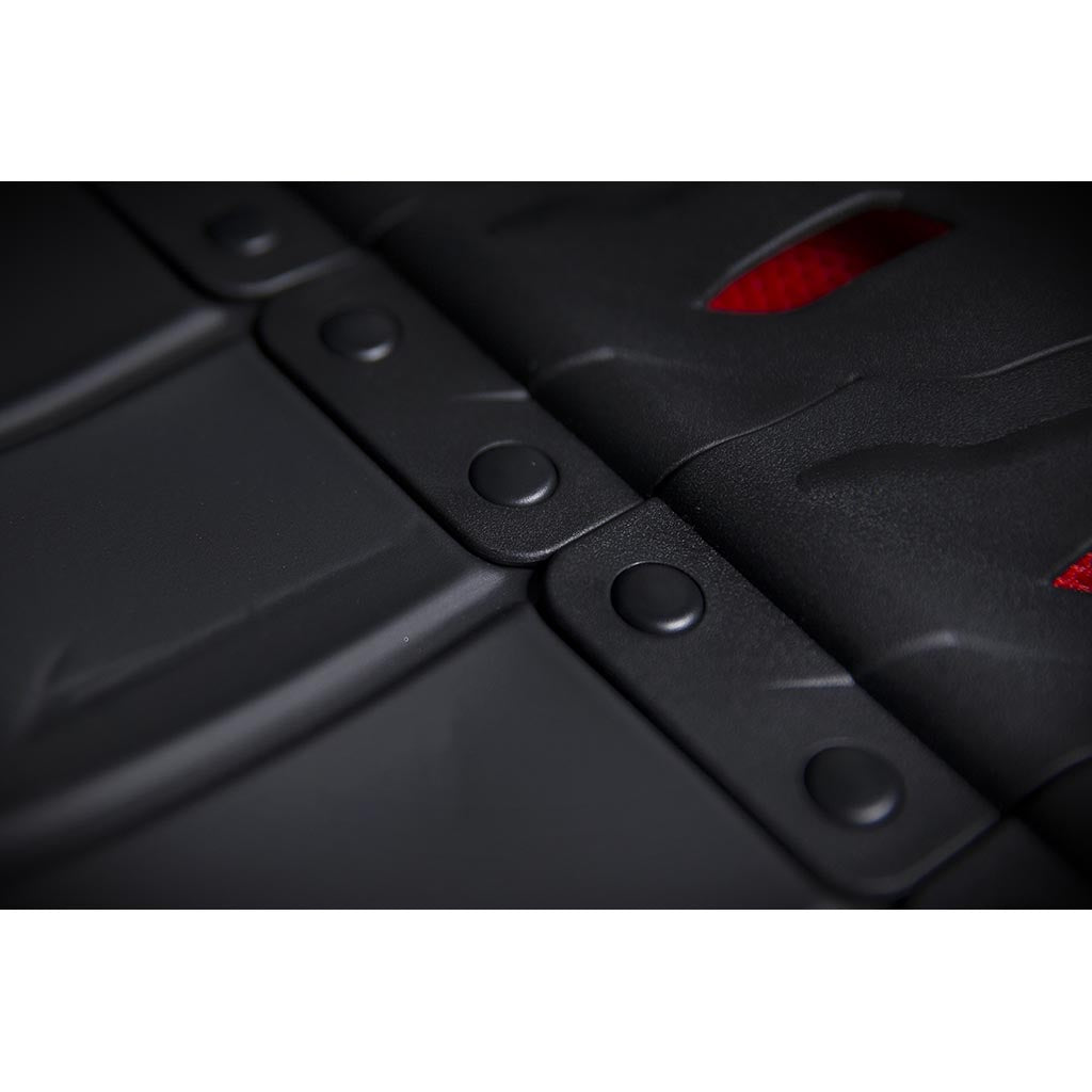 ICON Stryker Vest Red - Close-Up of Side Details of Spine Plates