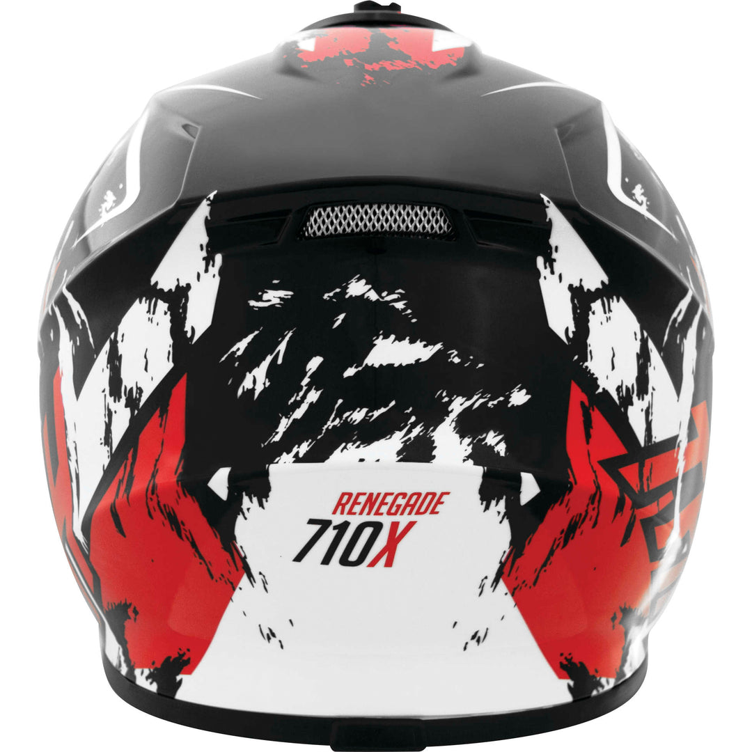 THH T710X Renegade Youth Off Road Helmet White/Red - Rear View
