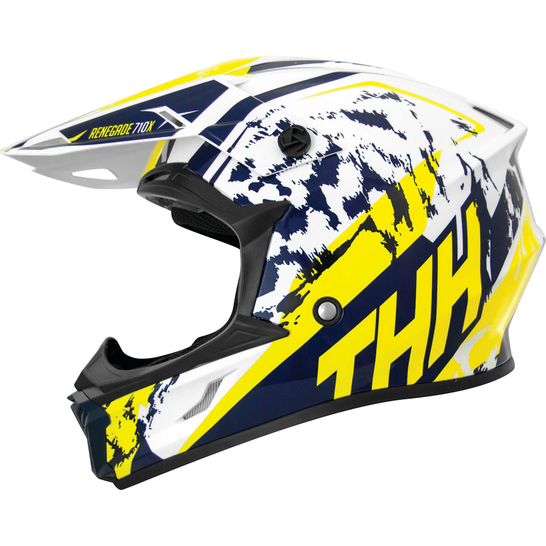 THH T710X Renegade Youth Off Road Helmet Yellow/Blue - Side View