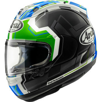 Arai Corsair-X Rea-6 Helmet Green - Front Side View
