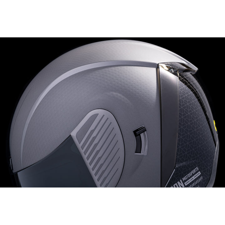 ICON Airform™ Counterstrike MIPS® Helmet Silver - Close-Up of Left Side Details