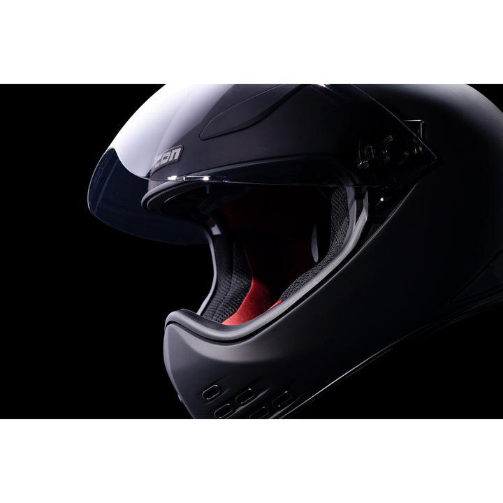 ICON Domain™ Rubatone Helmet - Close-Up of Viewport with Faceshield Raised