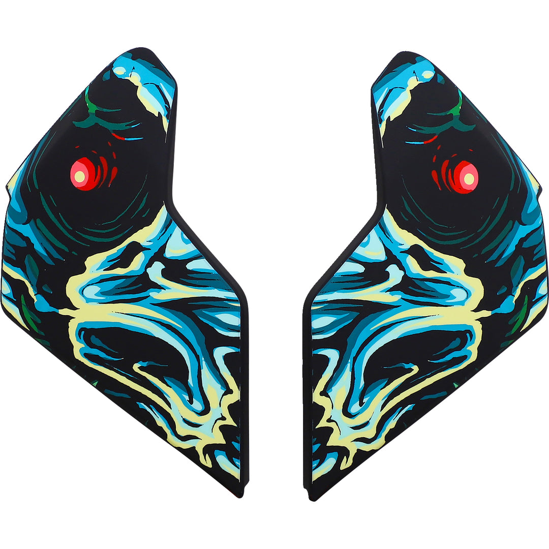 ICON Airflite™ Helmet Side Plates — Omnicrux Black - Side View of Pair